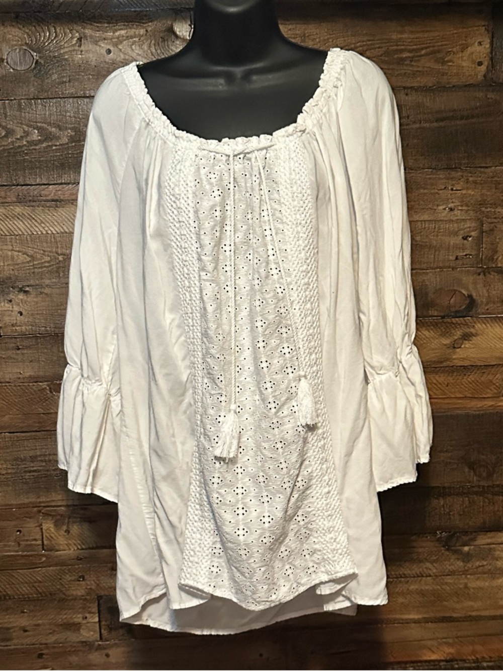 Melissa Paige Eyelet Peasant Top